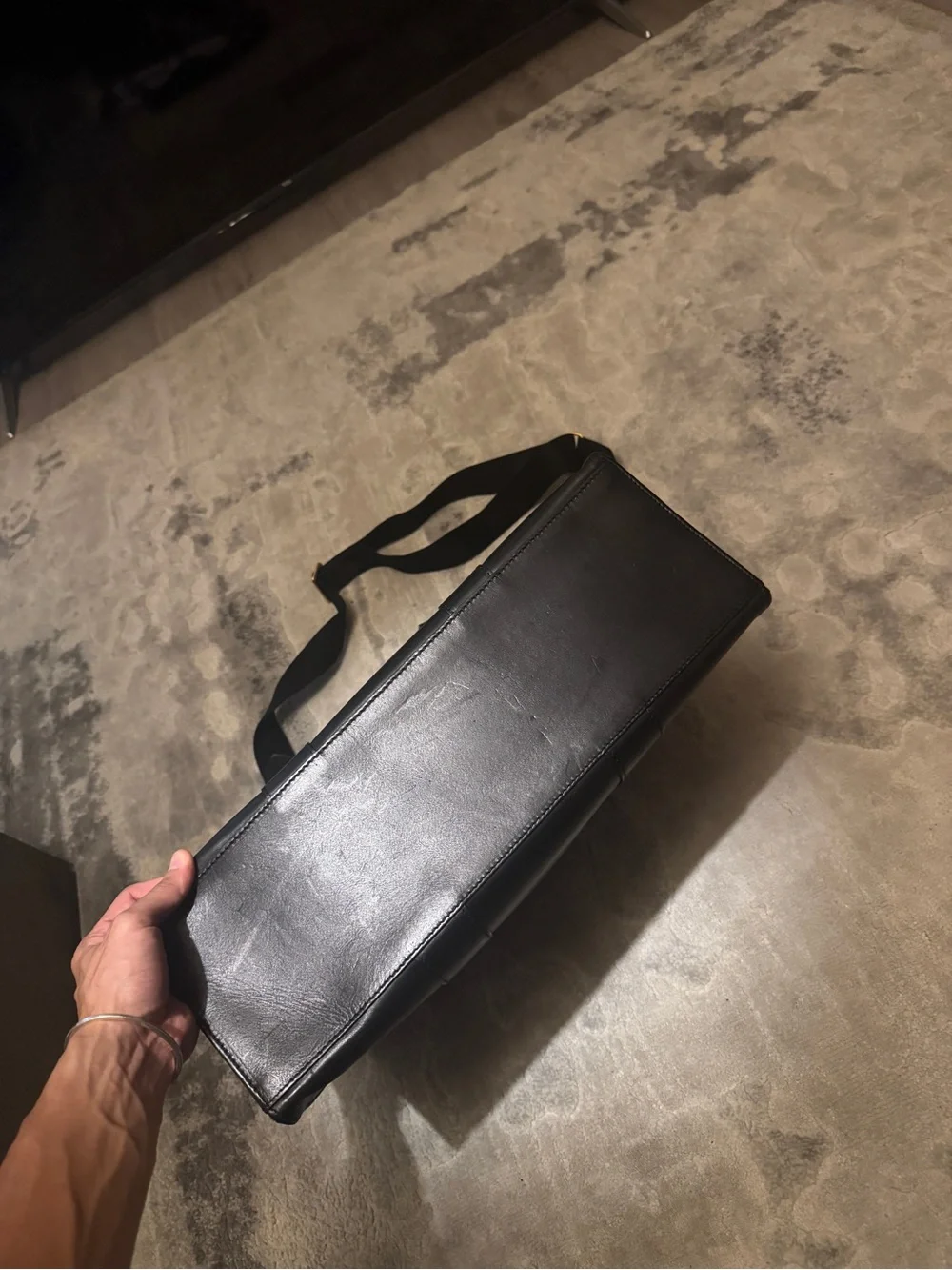 Shinola Large Sibley Satchel Classic Black Leather Men's Tote Bag